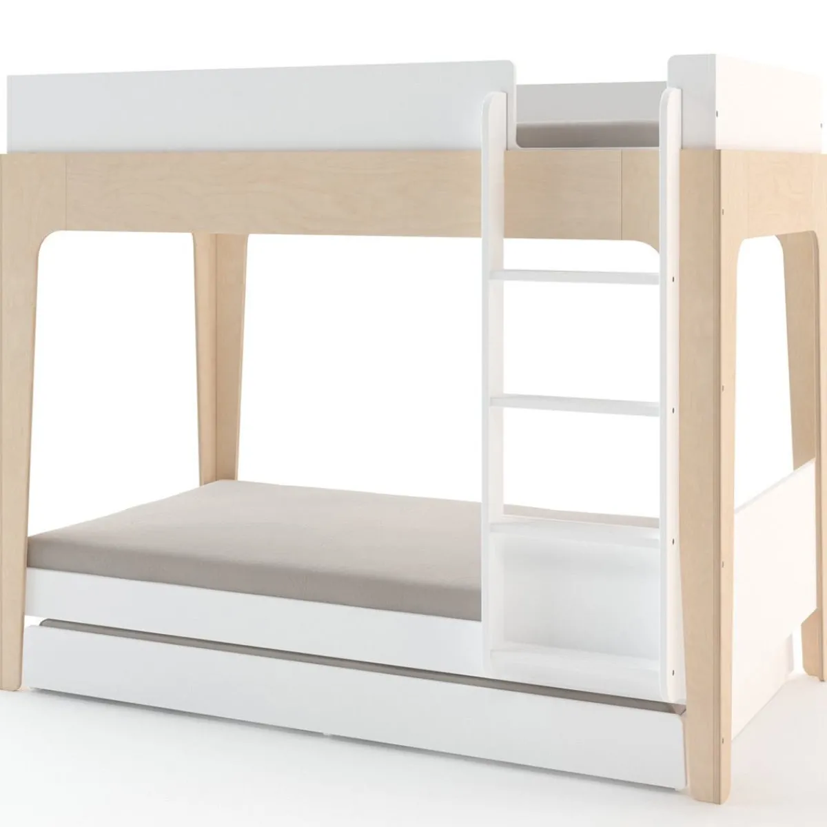 Twin Beds + Trundles-Oeuf Perch Trundle Bed