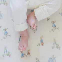 Crib Fitted Sheets-Saranoni Peter Rabbit Muslin Crib Sheet