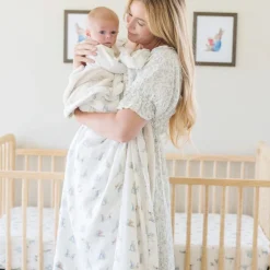 Crib Fitted Sheets-Saranoni Peter Rabbit Muslin Crib Sheet