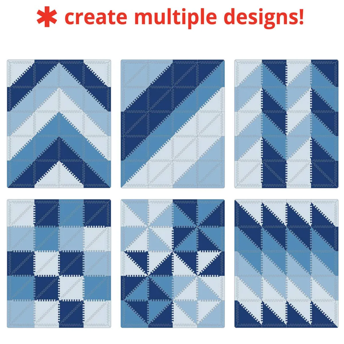Rugs|Play Mats-Skip Hop Playspot Geo Foam Floor Tiles (Blue Ombre)