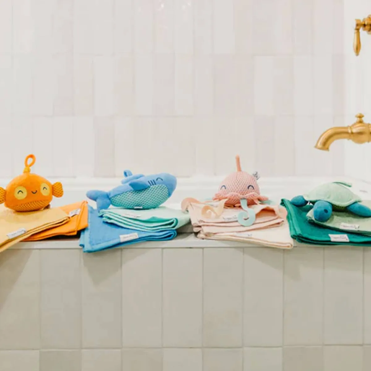Bath Toys-Copper Pearl Plush Bath Toy Set