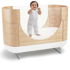 Oval Cribs|Convertible Cribs-Ubabub Pod 2-in-1 Crib Natural
