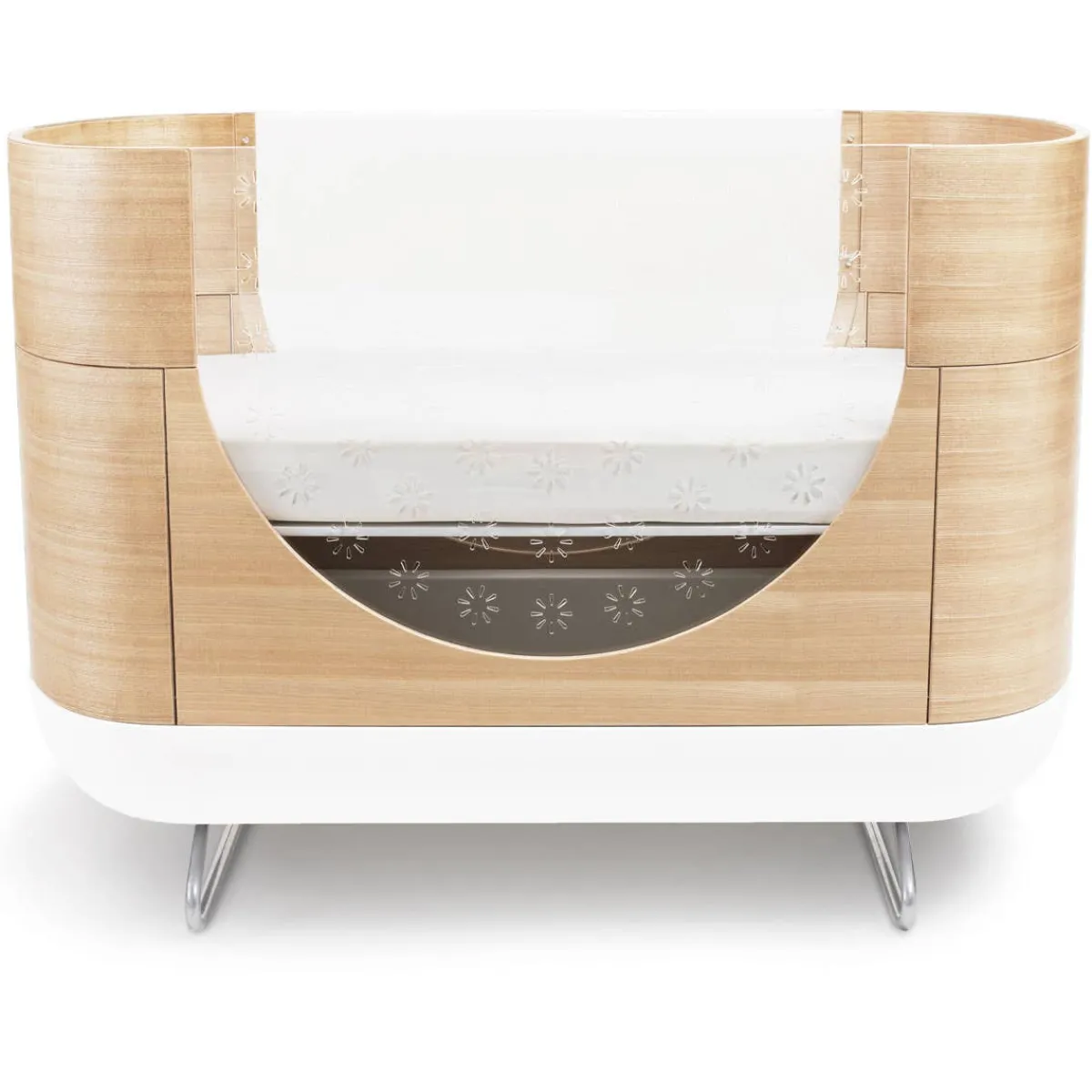 Oval Cribs|Convertible Cribs-Ubabub Pod 2-in-1 Crib Natural