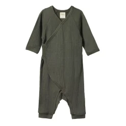 Rompers-Nature Baby Pointelle Kimono Stretch & Grow Romper