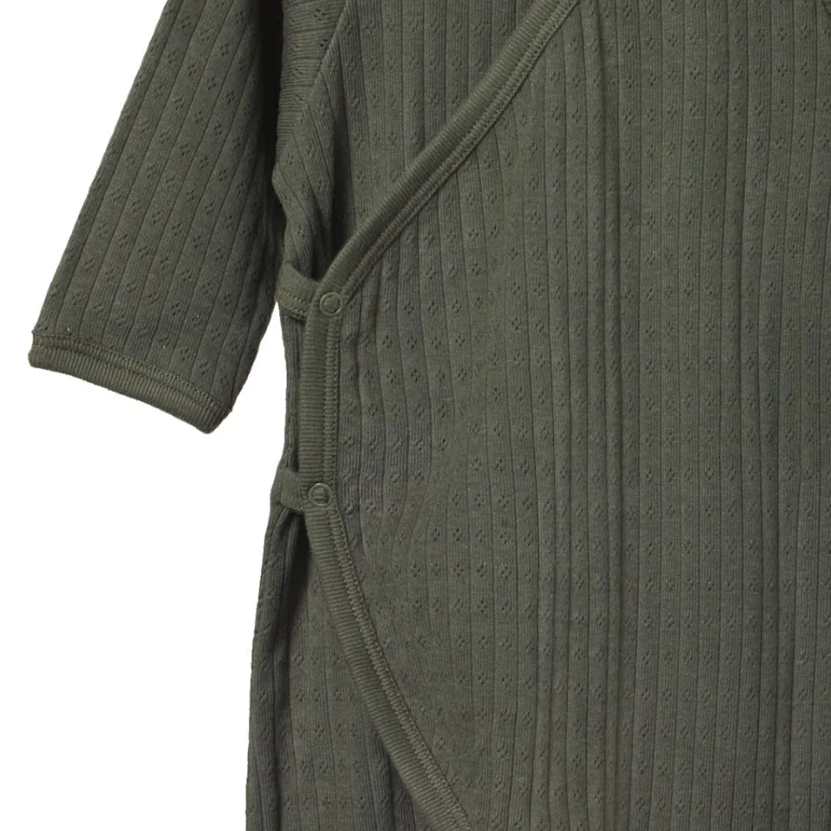 Rompers-Nature Baby Pointelle Kimono Stretch & Grow Romper