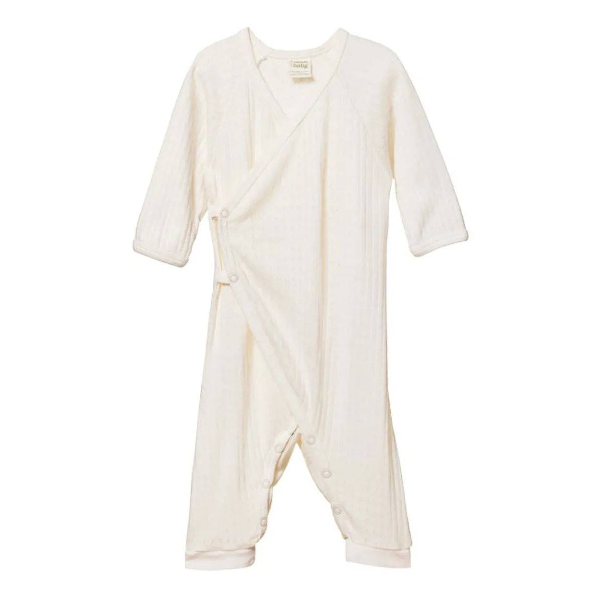 Rompers-Nature Baby Pointelle Kimono Stretch & Grow Romper