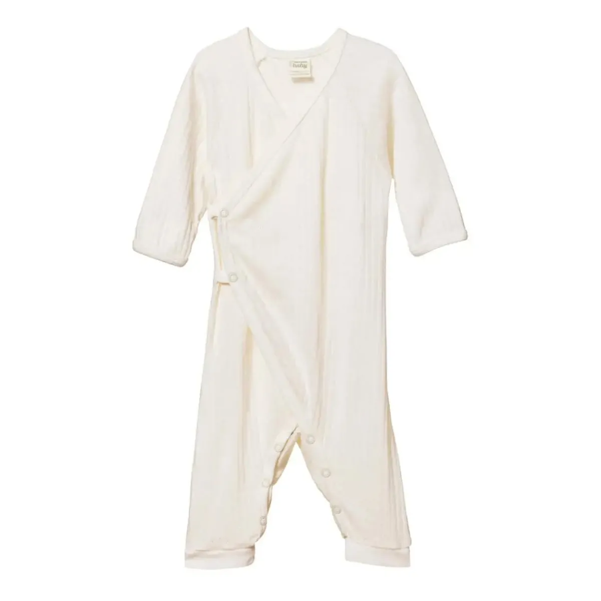Rompers-Nature Baby Pointelle Kimono Stretch & Grow Romper
