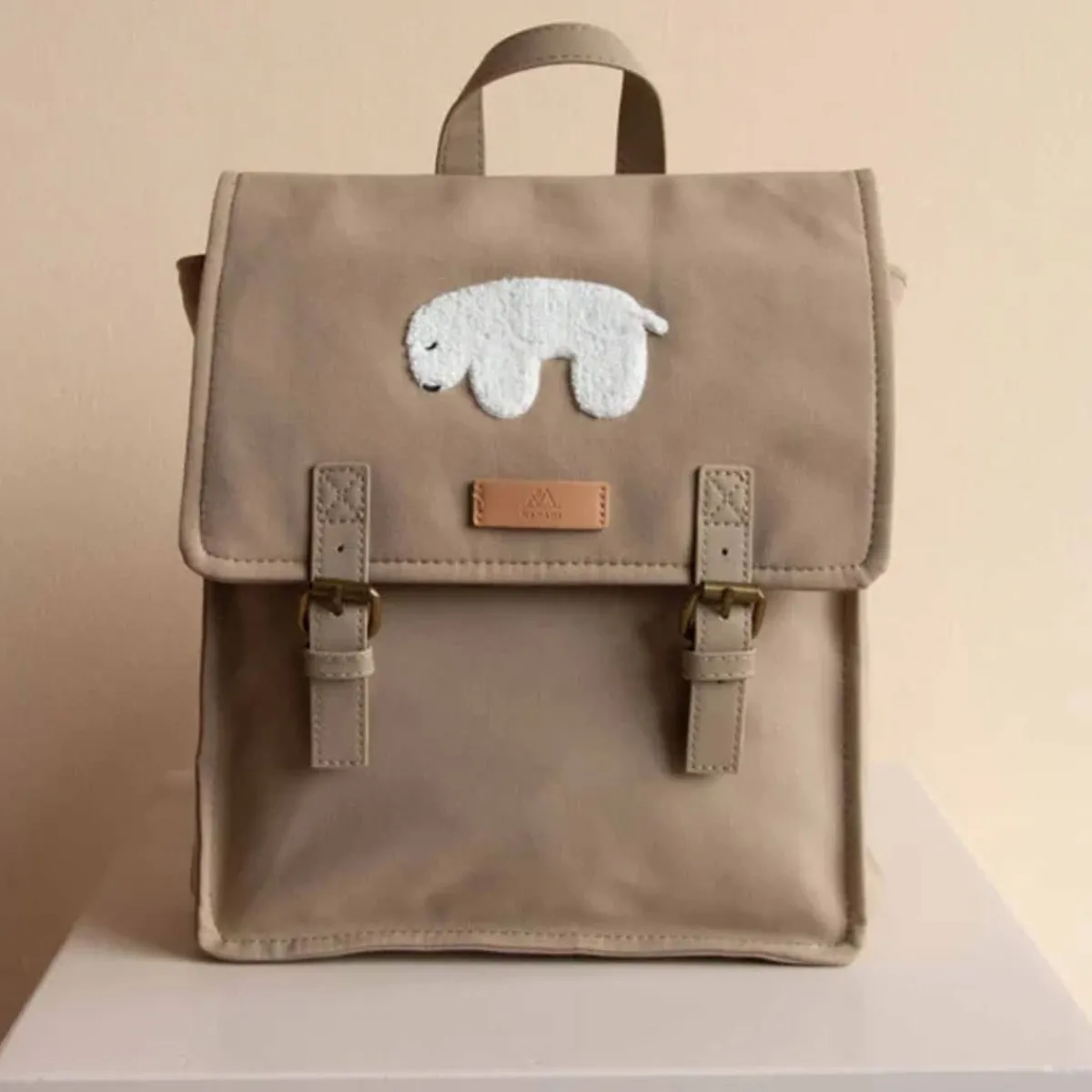 Backpacks-Nanami Polar Bear Puffed Backpack