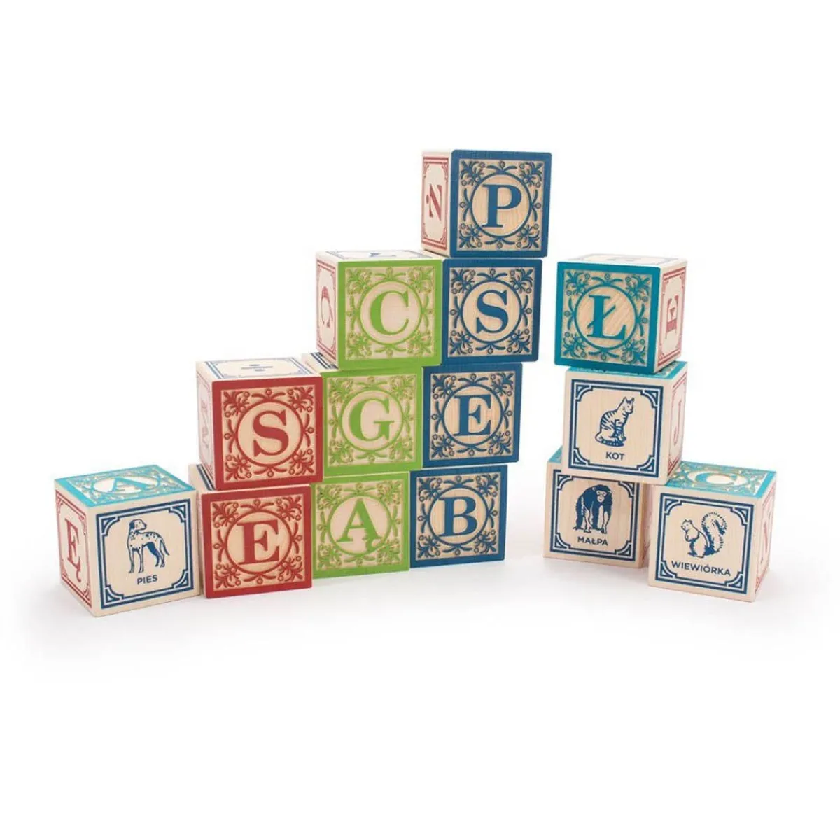 Wooden Toys|Blocks + Shape Sorters-Uncle Goose Polish ABC Blocks