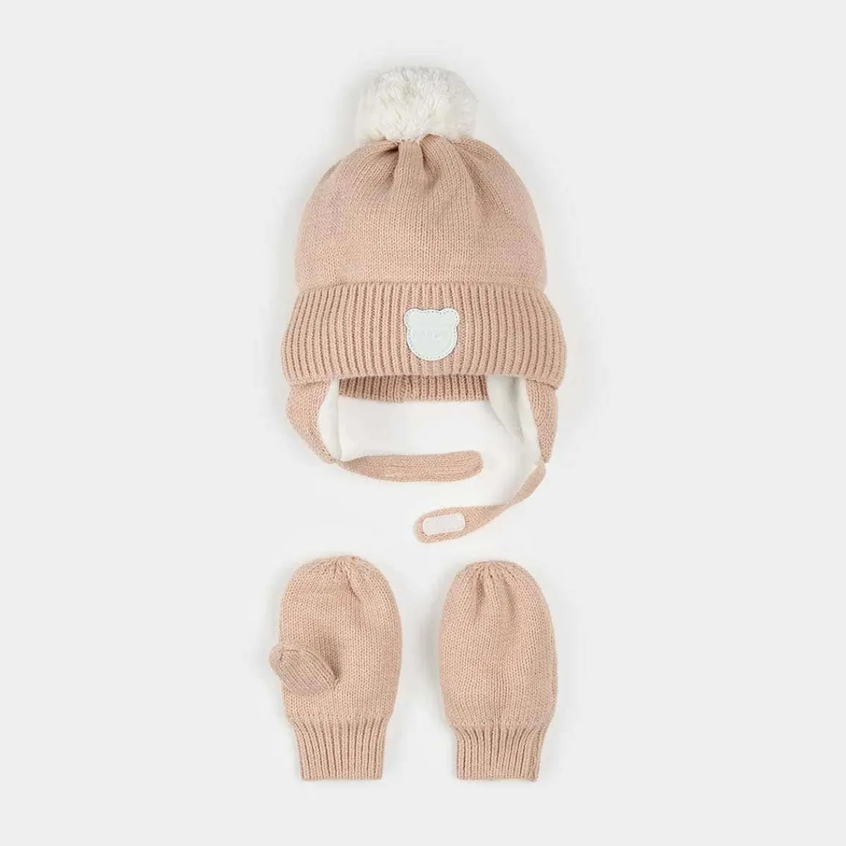 Winter Hats-Petit Lem Pom Pom Hat & Mitten Set