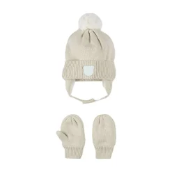 Winter Hats-Petit Lem Pom Pom Hat & Mitten Set