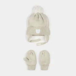 Winter Hats-Petit Lem Pom Pom Hat & Mitten Set