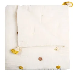 Kids Bedding|Blankets-Crane Baby Pom Pom Quilted Baby Blanket