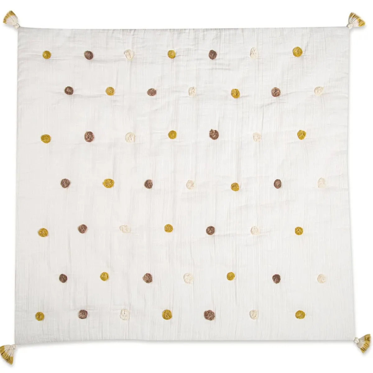 Kids Bedding|Blankets-Crane Baby Pom Pom Quilted Baby Blanket