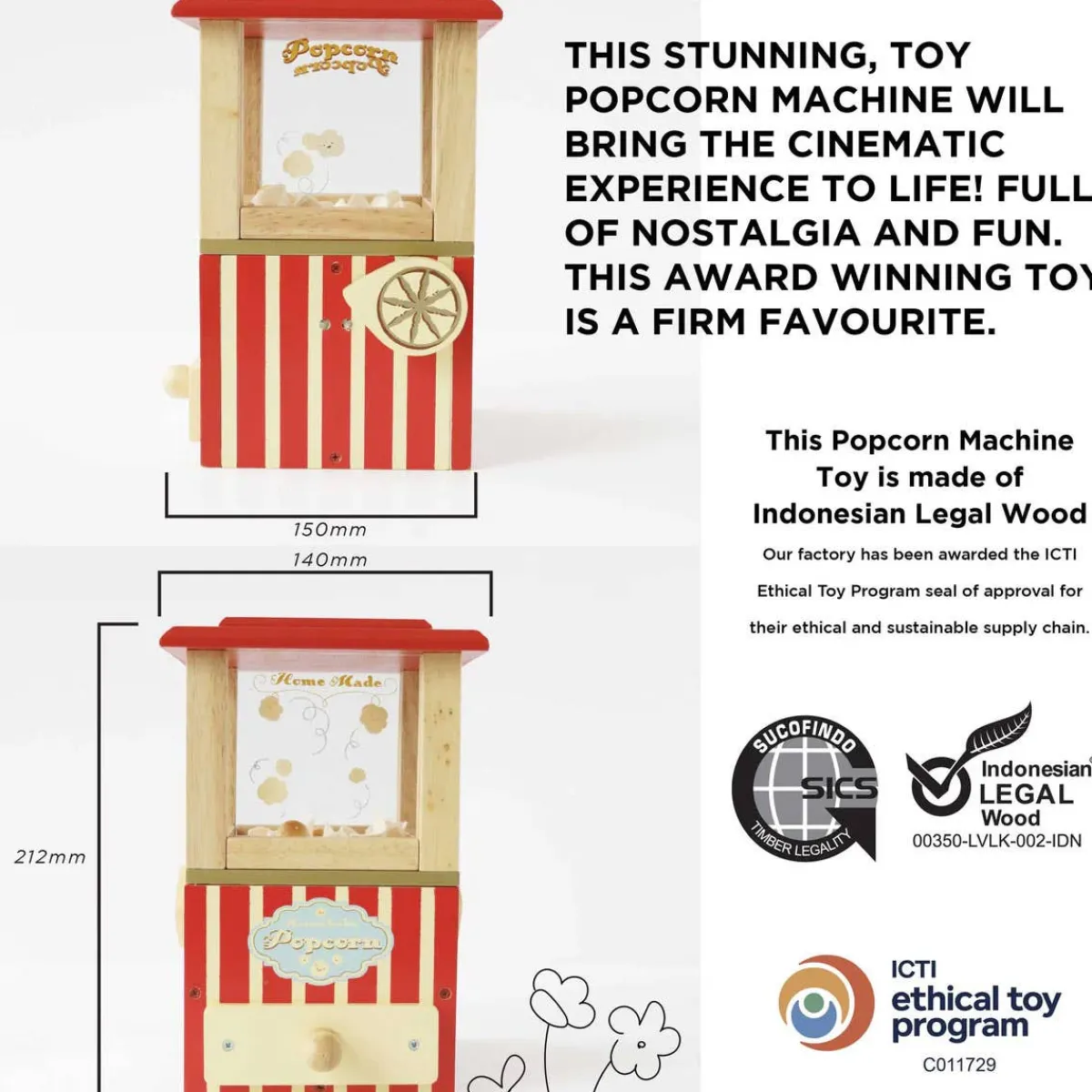 Pretend Play|Wooden Toys-Le Toy Van Popcorn Machine