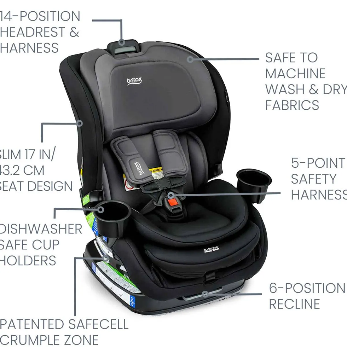 Car Seat Bases|Convertible Car Seats-Britax Poplar Convertible Car Seat