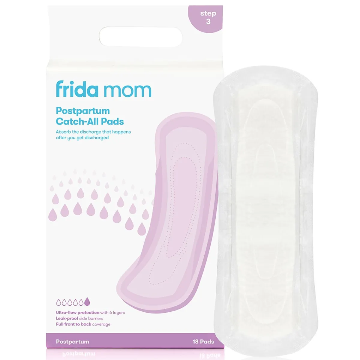 Post-Partum Underwear + Pads-Frida Mom Postpartum Pads (18 Pack)