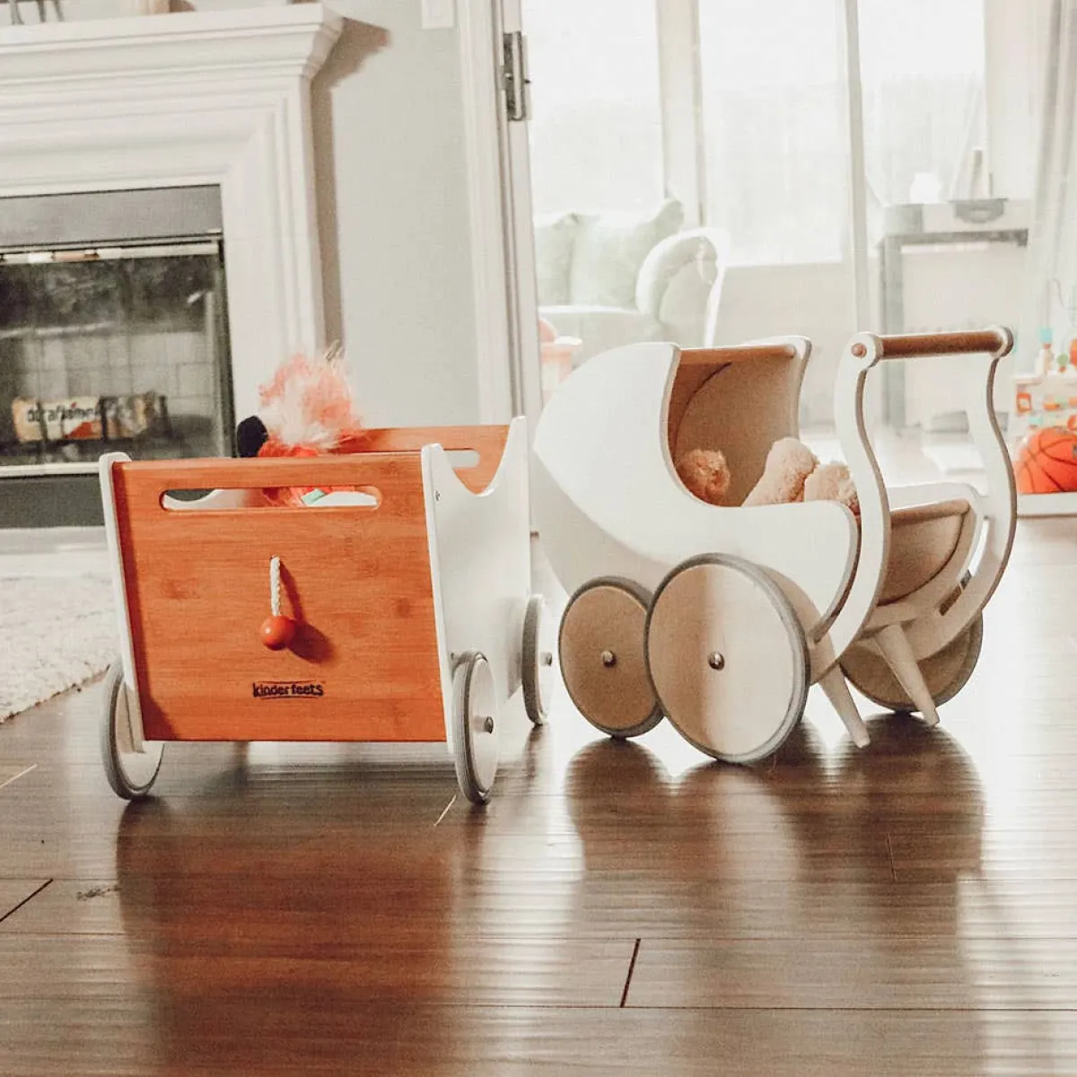Pretend Play|Wooden Toys-Kinderfeets Pram 2-in-1 Walker