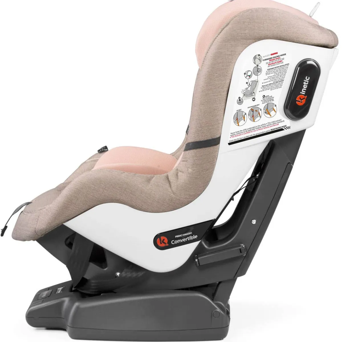 Car Seat Bases|Convertible Car Seats-Peg Perego Primo Viaggio Kinetic Car Seat (Luxe) Mon Amour