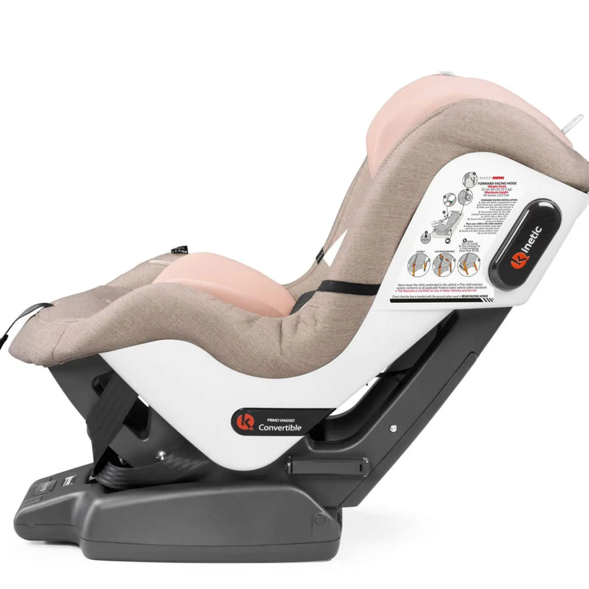 Car Seat Bases|Convertible Car Seats-Peg Perego Primo Viaggio Kinetic Car Seat (Luxe) Mon Amour
