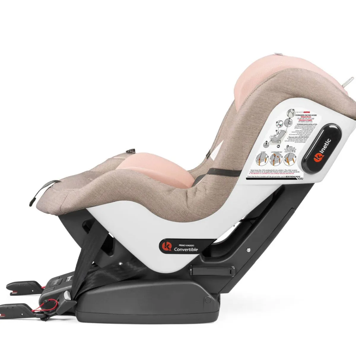 Car Seat Bases|Convertible Car Seats-Peg Perego Primo Viaggio Kinetic Car Seat (Luxe) Mon Amour