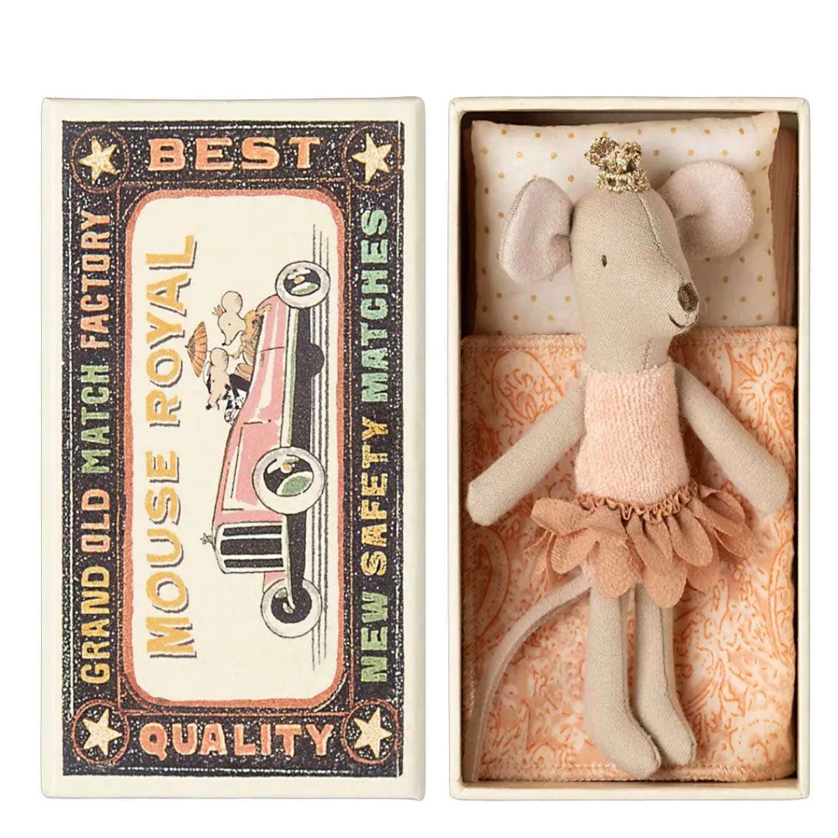 Plush Animals-Maileg Princess Mouse Little Sister in Matchbox