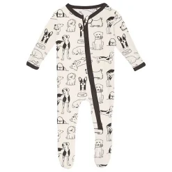 Onesies|Sleepers-KicKee Pants Print Footie with Zipper - (Mornings At Home)