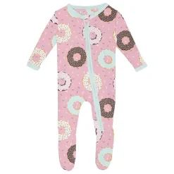 Onesies|Sleepers-KicKee Pants Print Footie with Zipper - (Mornings At Home)