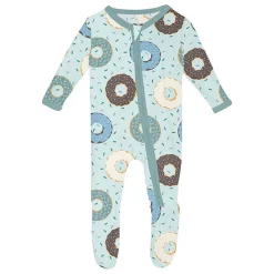 Onesies|Sleepers-KicKee Pants Print Footie with Zipper - (Mornings At Home)