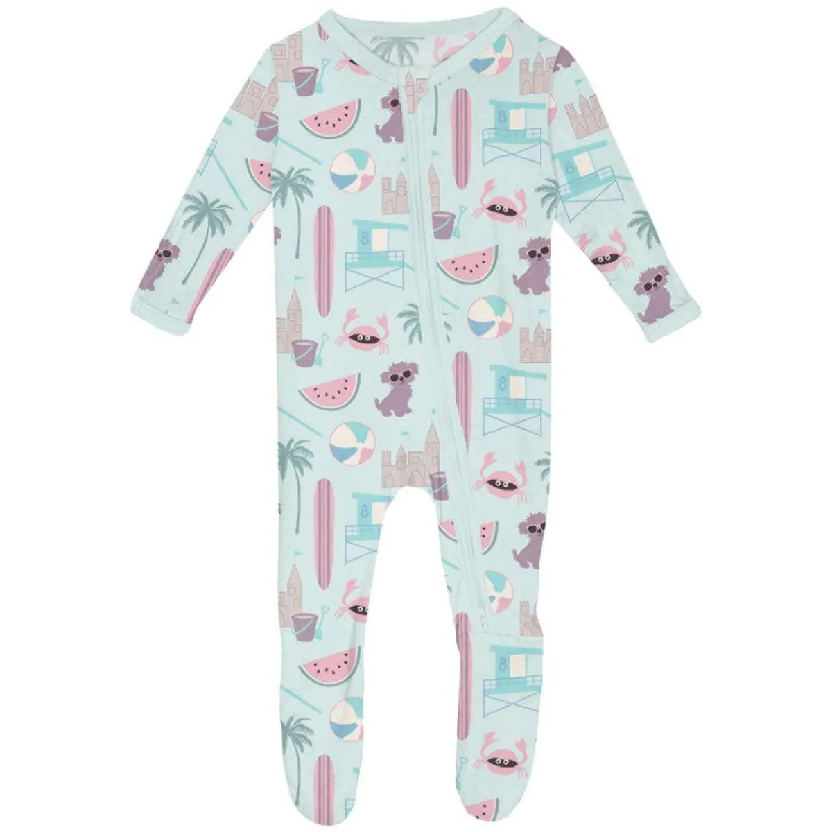 Onesies|Sleepers-KicKee Pants Print Footie with Zipper (Summer Fun)