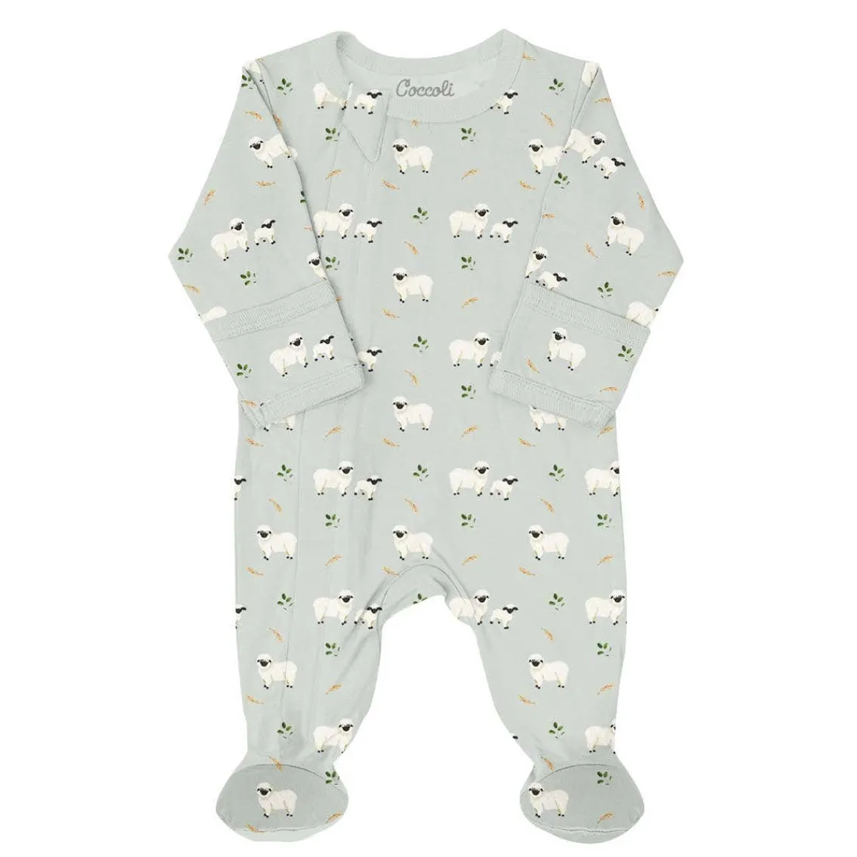 Onesies|Sleepers-Coccoli Print Zipper Footie