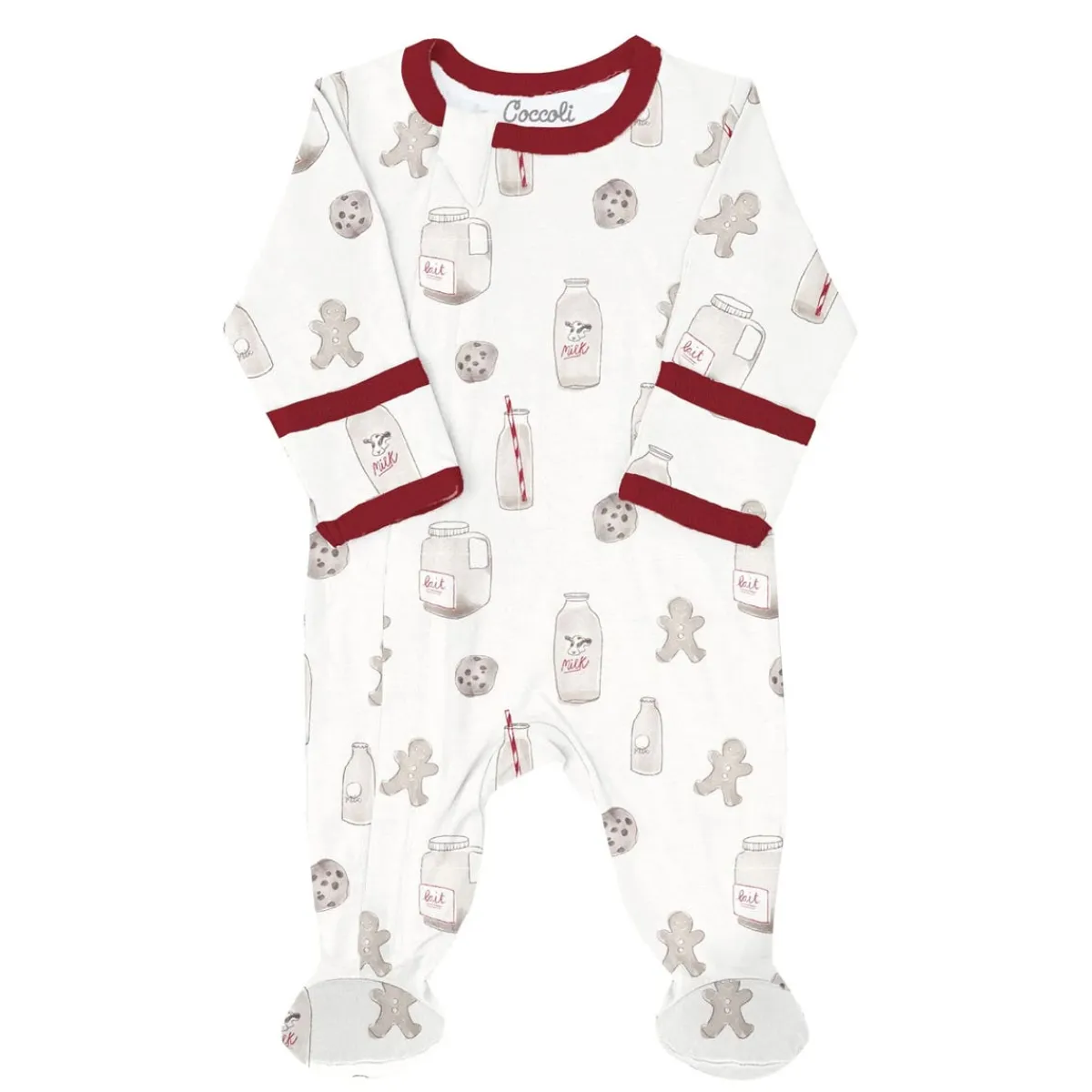 Onesies|Sleepers-Coccoli Print Zipper Footie