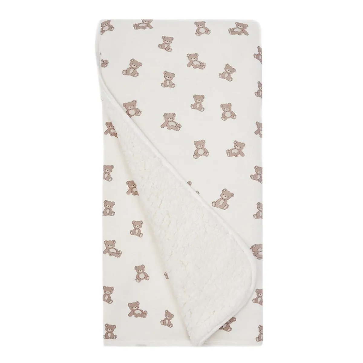 Blankets-Piccolo Bambino Printed Jersey Blanket Lined with Sherpa - Small Print