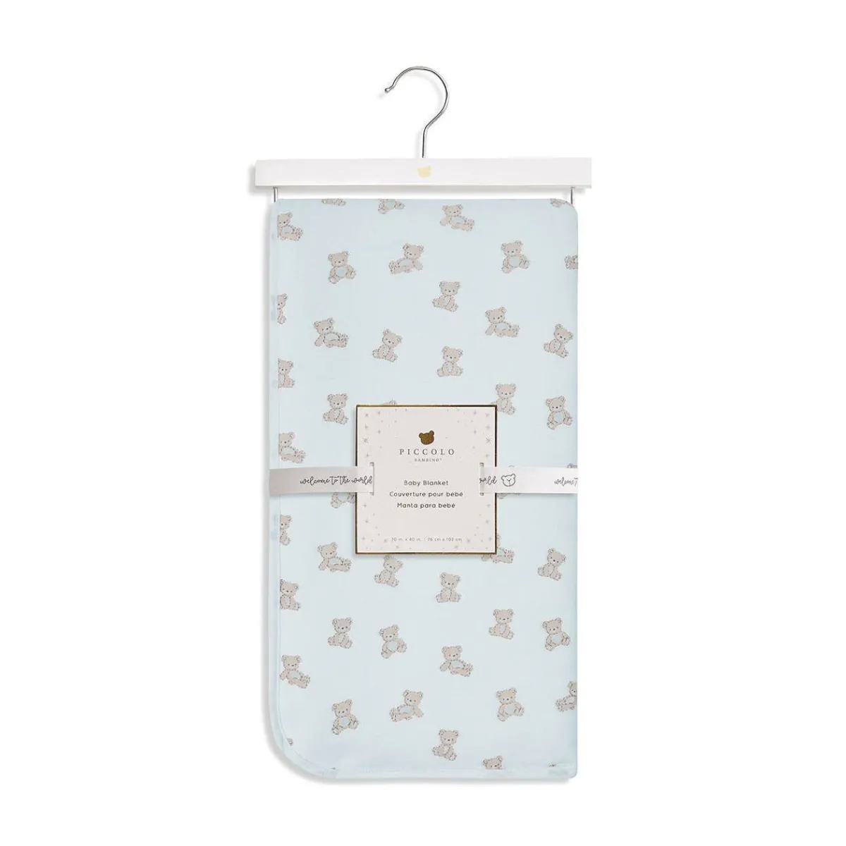 Blankets-Piccolo Bambino Printed Jersey Blanket Lined with Sherpa - Small Print