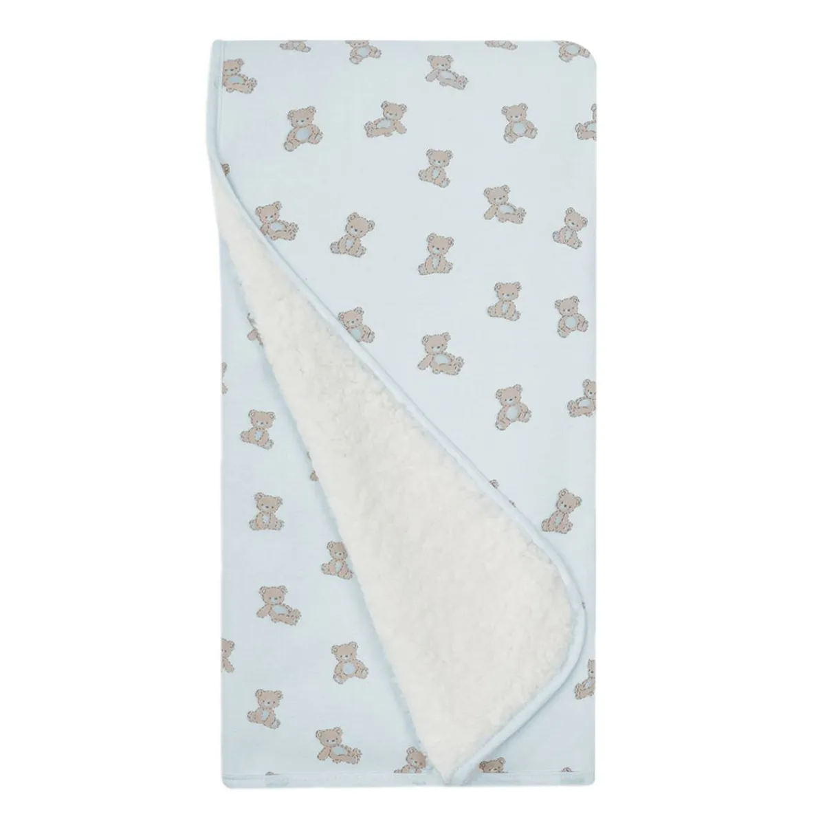 Blankets-Piccolo Bambino Printed Jersey Blanket Lined with Sherpa - Small Print