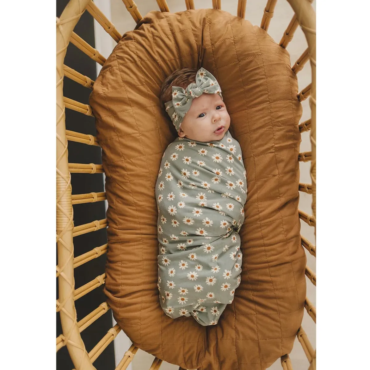 Blankets|Sleep Sacks + Wraps-Mebie Baby Printed Stretch Swaddle