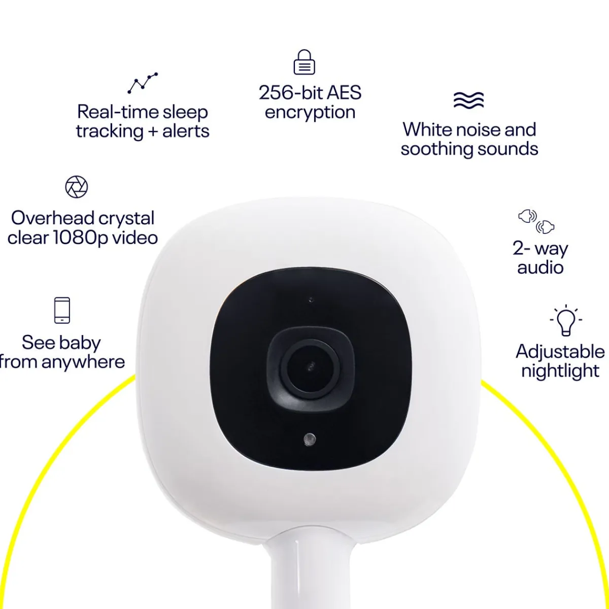 Wifi Monitors-Nanit Pro Smart Wall Mount Baby Monitor (White)