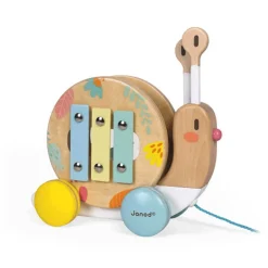 Wooden Toys|Pull Toys-Janod Pull Along Snail