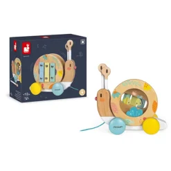 Wooden Toys|Pull Toys-Janod Pull Along Snail
