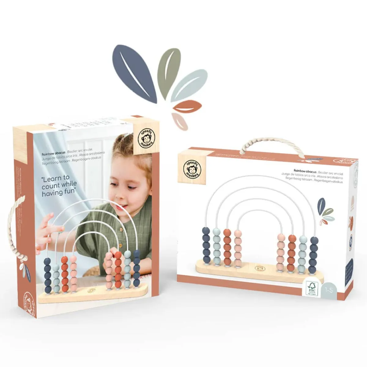Wooden Toys|Play + Learn Toys-Speedy Monkey Rainbow Abacus