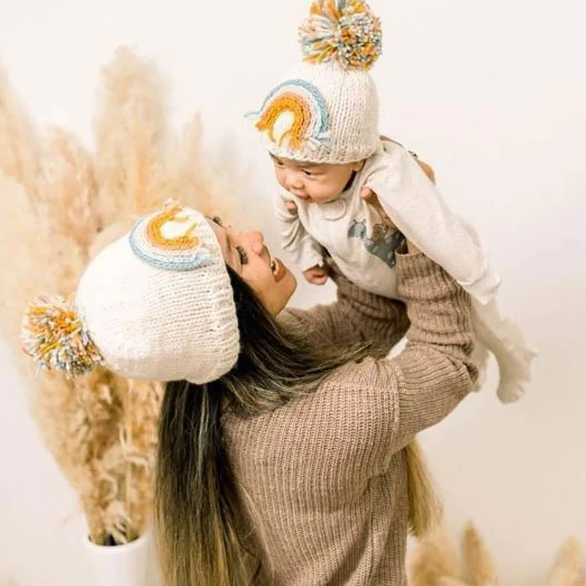 Winter Hats-Huggalugs Rainbow Knit Hat