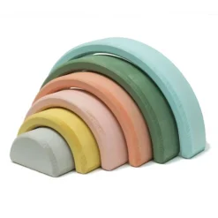 Wooden Toys|Stack + Nest Toys-Wonder & Wise Rainbow Nesting Blocks
