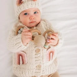 Winter Coats|Sweaters + Jackets-Huggalugs Rainbow Pocket Cardigan