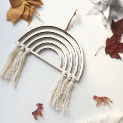 Wall Decor-The Butter Flying Rainbow Wall Decor Natural Macrame
