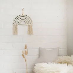 Wall Decor-The Butter Flying Rainbow Wall Decor Natural Macrame
