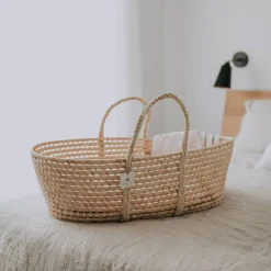 Cradles|Bassinets-MustBeBaby Rattan Basket