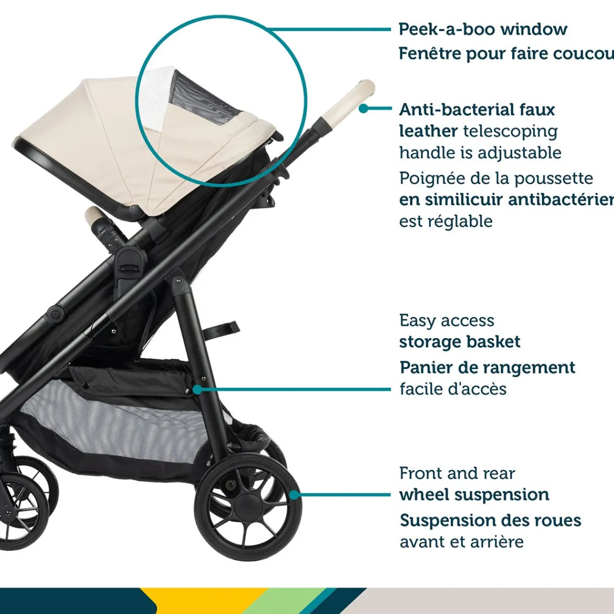 Travel Systems-Safety 1st Raya 6-in-1 Travel System Santorini Light