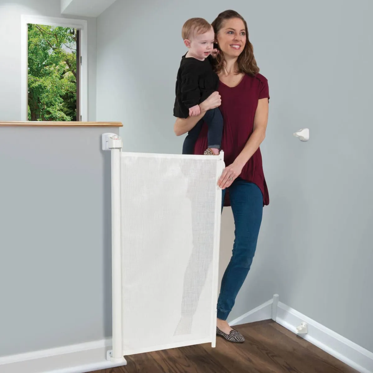 Baby Gates + Babyproofing-KidCo Retractable Safeway Gate - White