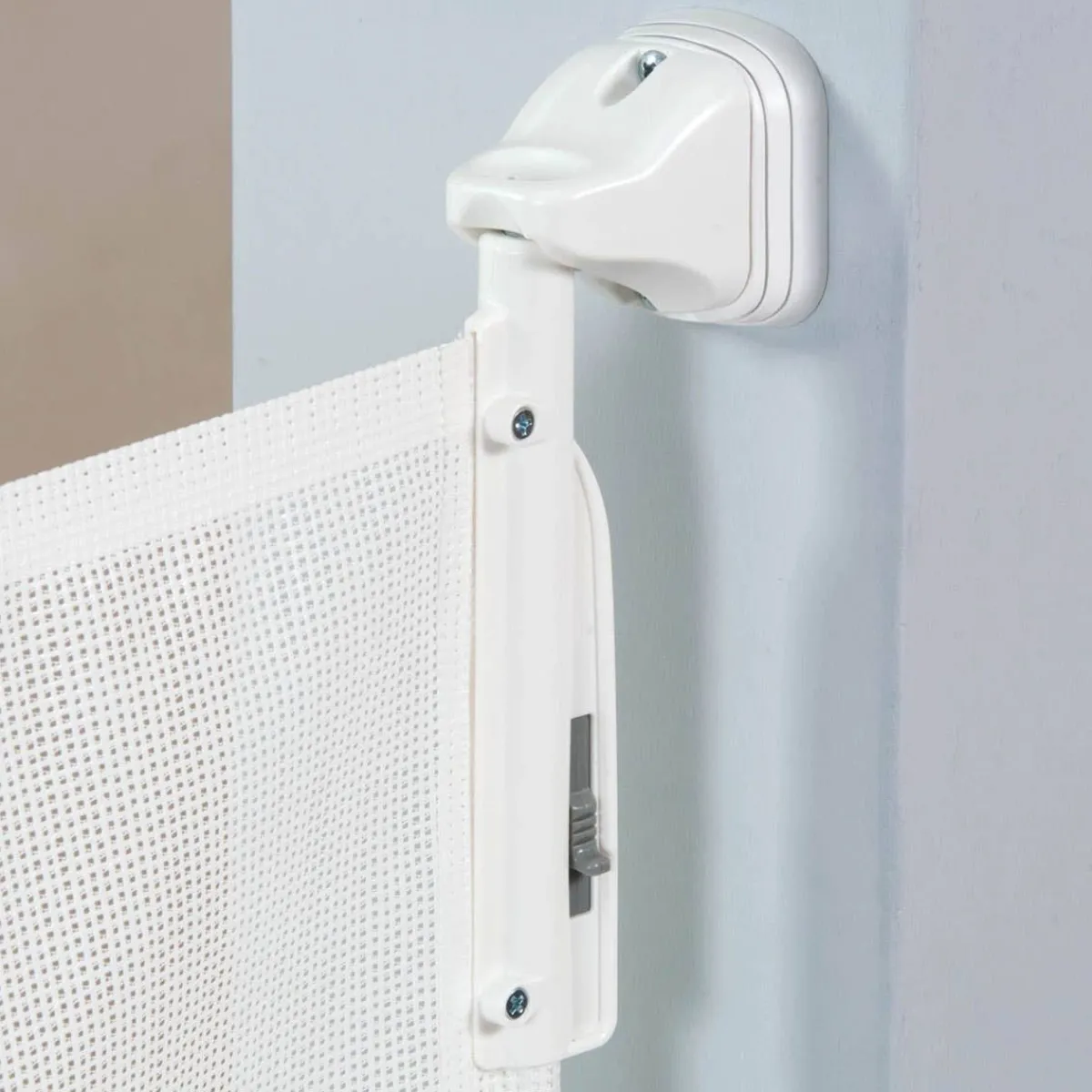 Baby Gates + Babyproofing-KidCo Retractable Safeway Gate - White
