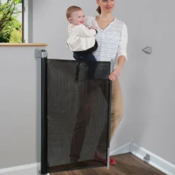 Baby Gates + Babyproofing-KidCo Retractable Safeway Gate - Black